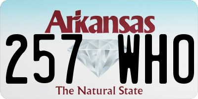 AR license plate 257WHO