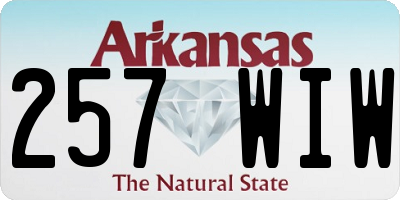 AR license plate 257WIW