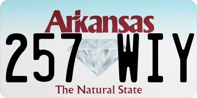 AR license plate 257WIY