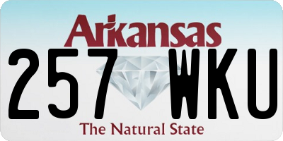 AR license plate 257WKU