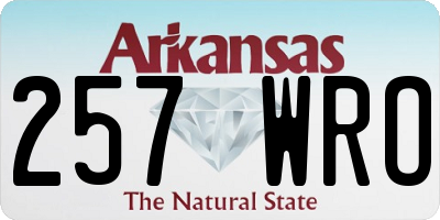 AR license plate 257WRO