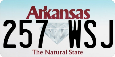 AR license plate 257WSJ