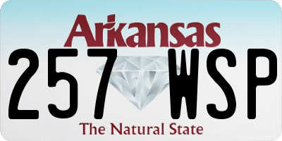AR license plate 257WSP