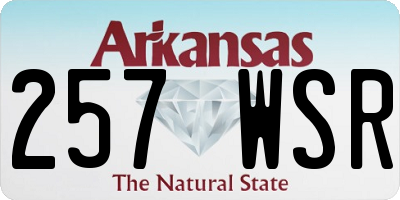 AR license plate 257WSR