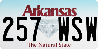 AR license plate 257WSW