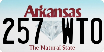 AR license plate 257WTO