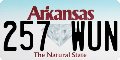AR license plate 257WUN