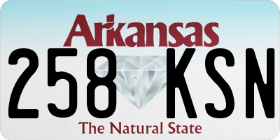 AR license plate 258KSN