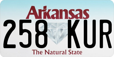 AR license plate 258KUR