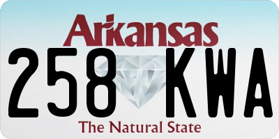 AR license plate 258KWA