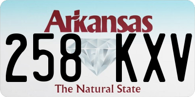 AR license plate 258KXV