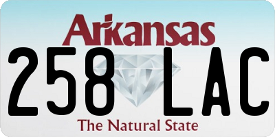 AR license plate 258LAC