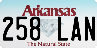 AR license plate 258LAN