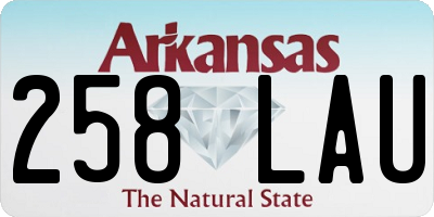 AR license plate 258LAU