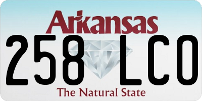 AR license plate 258LCO