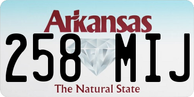 AR license plate 258MIJ