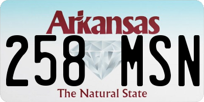 AR license plate 258MSN