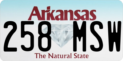 AR license plate 258MSW