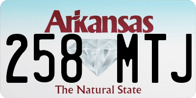 AR license plate 258MTJ