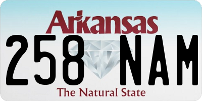 AR license plate 258NAM