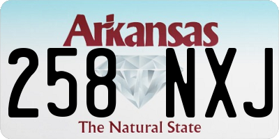 AR license plate 258NXJ