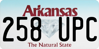 AR license plate 258UPC