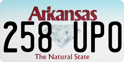 AR license plate 258UPO