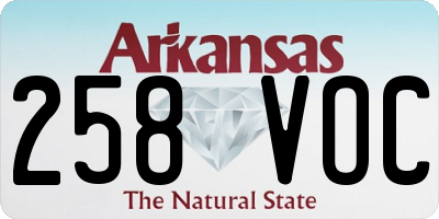 AR license plate 258VOC