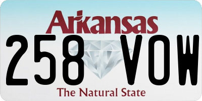 AR license plate 258VOW