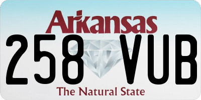 AR license plate 258VUB