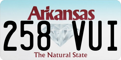 AR license plate 258VUI