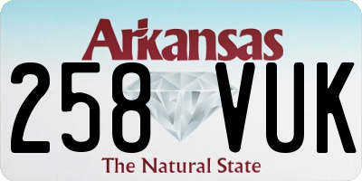 AR license plate 258VUK
