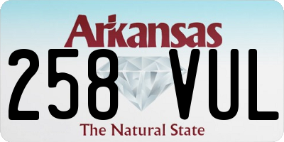 AR license plate 258VUL
