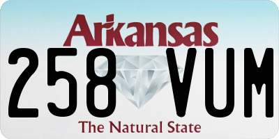 AR license plate 258VUM