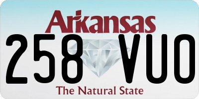 AR license plate 258VUO