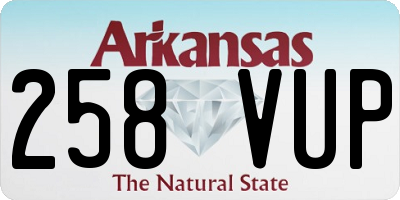 AR license plate 258VUP