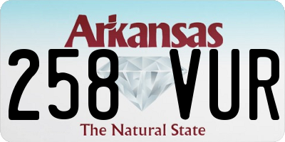 AR license plate 258VUR