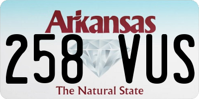 AR license plate 258VUS