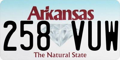 AR license plate 258VUW