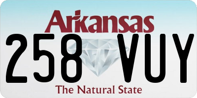 AR license plate 258VUY