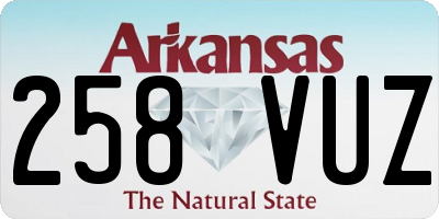 AR license plate 258VUZ