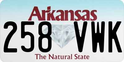 AR license plate 258VWK