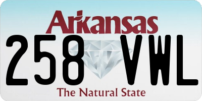 AR license plate 258VWL