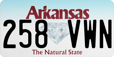 AR license plate 258VWN