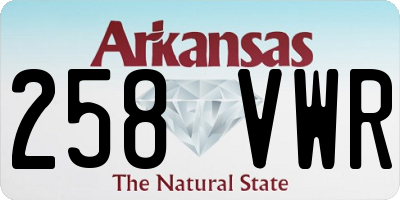 AR license plate 258VWR