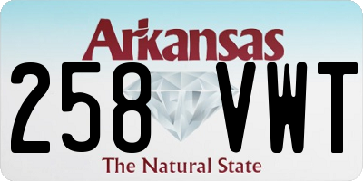 AR license plate 258VWT