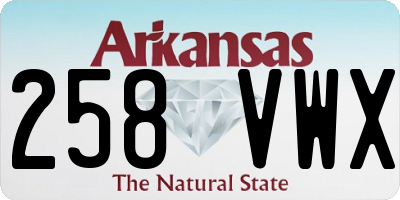 AR license plate 258VWX