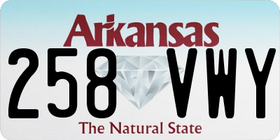 AR license plate 258VWY