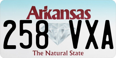 AR license plate 258VXA