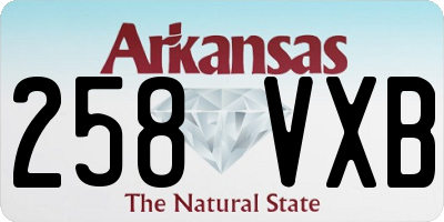 AR license plate 258VXB